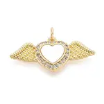 Brass Micro Pave Clear Cubic Zirconia Pendants