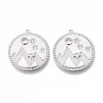 Brass Micro Pave Clear Cubic Zirconia Pendants