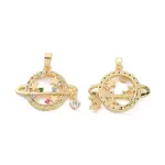 Brass Micro Pave Colorful Cubic Zirconia Pendants