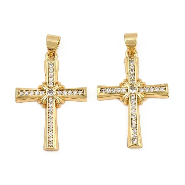 Brass Micro Pave Cubic Zirconia Pendants