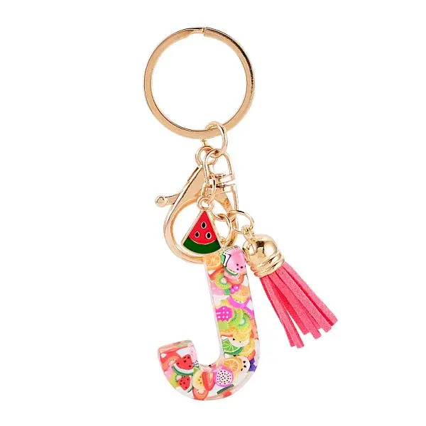Fruit Series Letter Resin Keychains