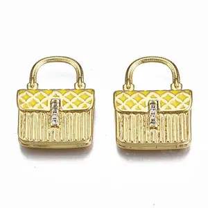 Brass Micro Pave Cubic Zirconia Enamel Pendants
