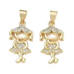 Brass Micro Pave Clear Cubic Zirconia Pendants