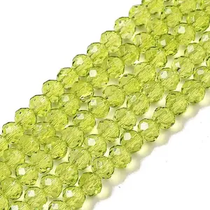 Transparent Baking Paint Glass Beads Strands