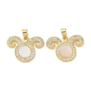 Brass Micro Pave Clear Cubic Zirconia Pendants