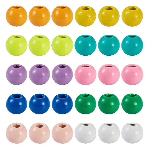 100Pcs 10 Colors Spray Painted Alloy Beads
