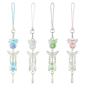 4Pcs 4 Colors Acrylic Mobile Straps