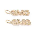 Brass Micro Pave Clear Cubic Zirconia Pendants