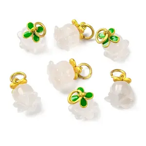 Natural Agate Flower Charms