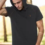 T8570 DEWBERRY HOODED MEN'S T-SHIRT-DARK ANTHRACITE