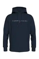 Tommy Jeans Men's Brand Logo Hooded Stylish Looking Dark Blue Sweatshirt