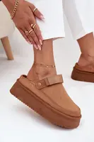 Boto Dámské sněhule na platformě s přezkou Camel Jorielle