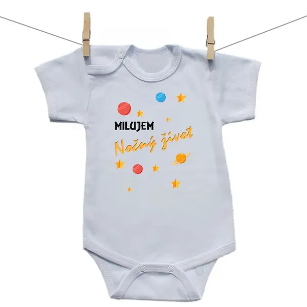 Boodyy Body s krátkym rukávom Milujem nočný život 68 (3-6 mesiacov)