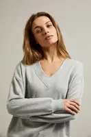 Marisse Women's Sweatshirt Z-Bl-4501 Grey Mel