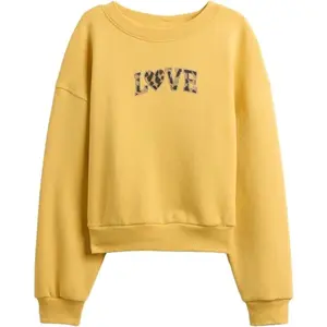 GAP V-NON LOGO WEDGE CREW Dievčenská mikina, žltá, veľkosť