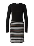 ABOUT YOU Pletené šaty 'Penelope'  hnedá / čierna / biela