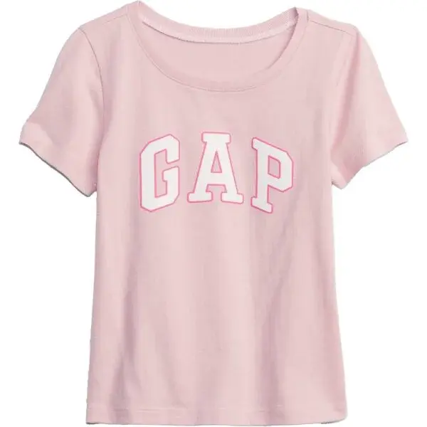 GAP V-HS SS LOGO T Dívčí tričko, růžová, velikost 3Y