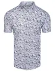 Koszula męska we wzory z krótkim rękawem biała Dstreet