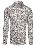 Koszula męska w kwiaty biała Dstreet