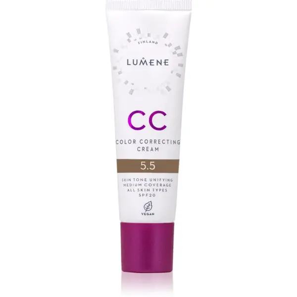 Lumene CC Color Correcting Cream CC krém pro jednotný tón pleti SPF 20 odstín 5.5 (Cool) 30 ml