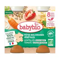 BABYBIO Zeleninové bolonské cestoviny so šošovkou, paradajkou BIO 2 x 200 g