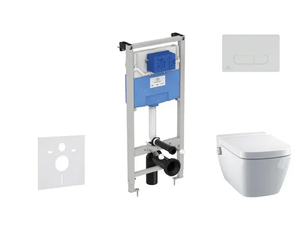 Ideal Standard ProSys - Set předstěnové instalace, sprchovací toalety a sedátka TECEone, tlačítka Oleas M1, Rimless, SoftClose, bílá ProSys120M SP58