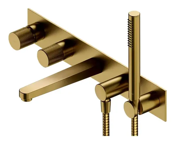 OMNIRES Contour - Vanová baterie pod omítku, 5-otvorová instalace, s tělesem, s příslušenstvím, kartáčované zlato CT8037/1GLB