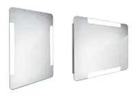 Nimco Zrcadla - Koupelnové podsvícené LED zrcadlo 60x80 cm, zaoblené, aluminium ZP 18002