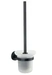 Aqualine Samba - WC štětka nástěnná s držákem, mléčné sklo/matná černá SB208