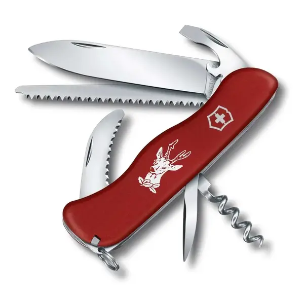 VICTORINOX - Velký kapesní nůž Hunter, 12 funkcí, červená 0.8573