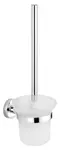 Aqualine Samba - WC štětka nástěnná s držákem, mléčné sklo/chrom SB108