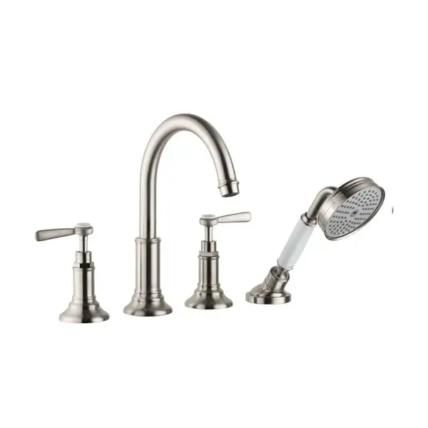 Axor Montreux - Čtyřotvorová vanová baterie na okraj vany, kartáčovaný nikl 16550820