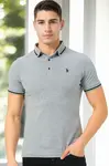 T9586 DEWBERRY MEN'S POLO SHIRT-GREY