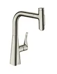 Hansgrohe M71 - Dřezová baterie Metris Select s výsuvnou sprškou, vzhled nerezu 73822800