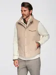 Ombre Men's peach effect quilted vest - beige
