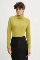 Svetr s příměsí alpakové vlny Sandro Ferrone zelená barva, s golfem, S9YBFNOME