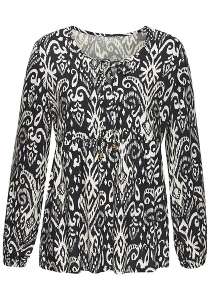 VIVANCE Blúzka  slonová kosť / tmavomodrá