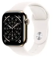 APPLE Watch 11 GPS + Cellular 42mm zlatý titan - světle ruměný sportovní řemínek - M/L