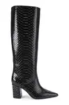 Kožené kozačky Kurt Geiger London Regent Point Knee Boot dámské, černá barva, na podpatku, 5026500719