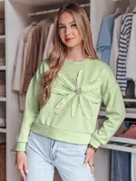 Bluza damska oversize z kwiatem PETITKA miętowa Dstreet
