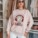 Bluza damska oversize z nadrukiem LALA VIBE różowa Dstreet