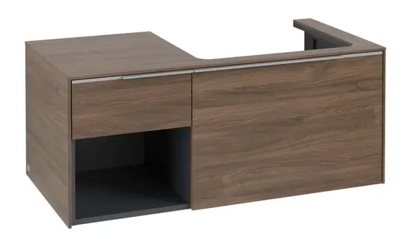 Villeroy & Boch Subway 3.0 - Umývadlová skrinka s LED osvetlením, 41x100x52 cm, 2 zásuvky, výrez vpravo, Arizona Oak C571L0VH