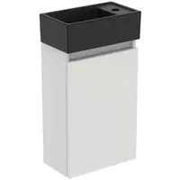 Ideal Standard Eurovit+ - Skrinka s umývadielkom, 55x35x20 cm, 1 dvierka, lesklá biela/hodvábna čierna R0578WG
