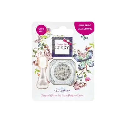 Lukky třpytky na obličej, tělo a vlasy s aplikátorem - stříb