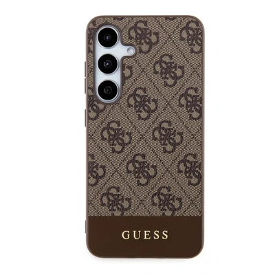 Zadní kryt Guess PU 4G Stripe pro Samsung Galaxy S24+, hnědá