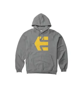 Etnies pánská mikina Classic Icon Grey/Grey/Yellow | Šedá | Velikost M