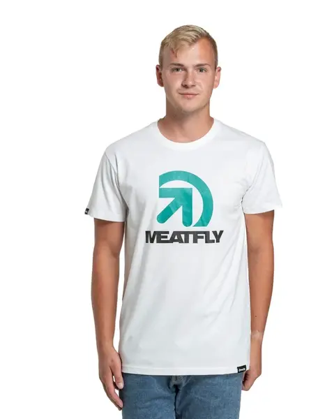 Meatfly pánské tričko Dais White | Bílá | Velikost XL | 100% bavlna