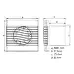 Ventilátor stěnový, 100 mm, standardní provedení 0905