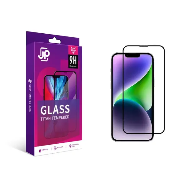 JP Titan extra odolné tvrzené sklo, iPhone 14 Pro, černé