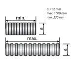 Potrubí flexo Al – Ø 100 x 300 – 1000 mm 0602